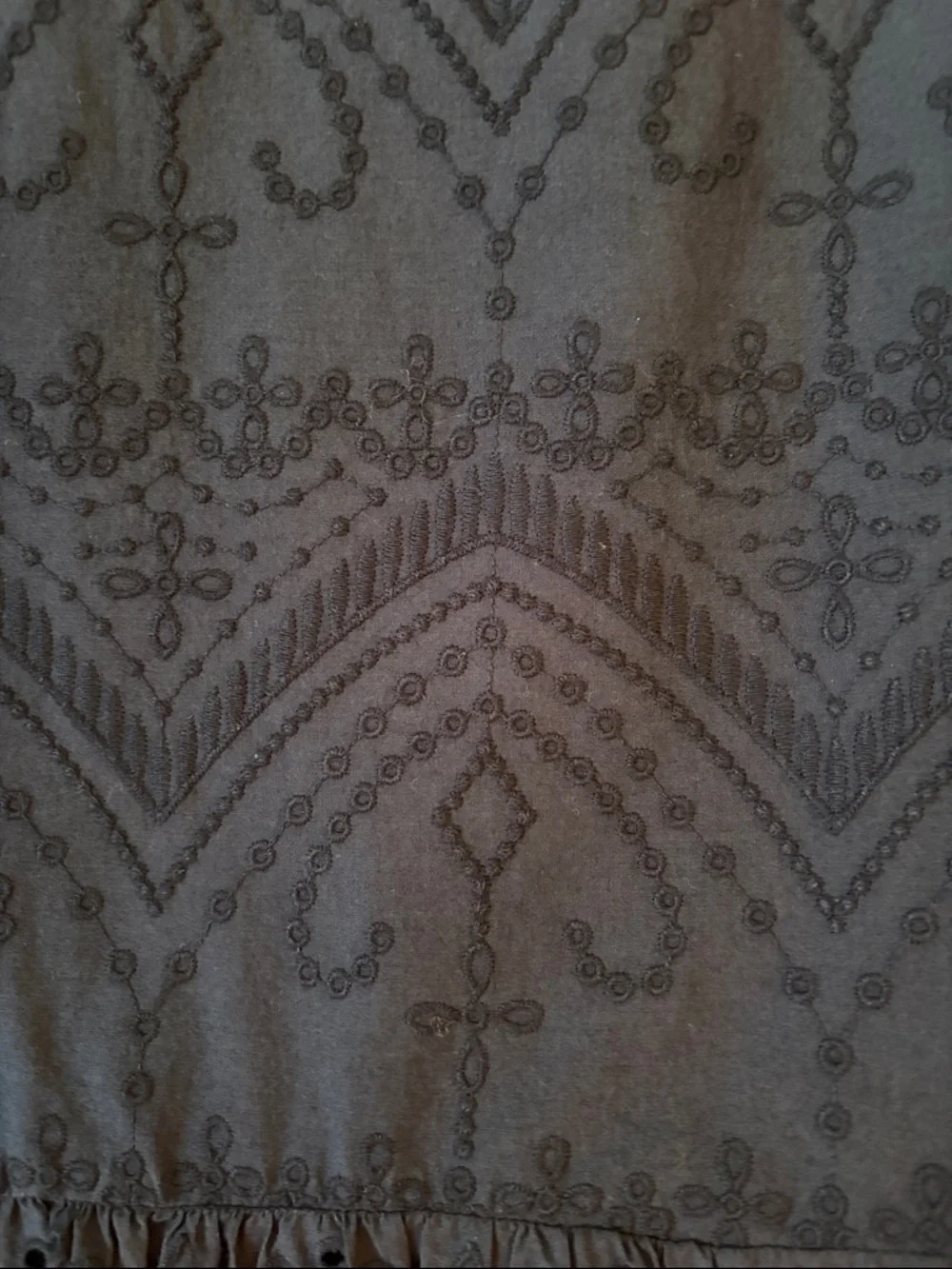 LOFT Navy Eyelet Peplum Blouse - Picture 4 of 4